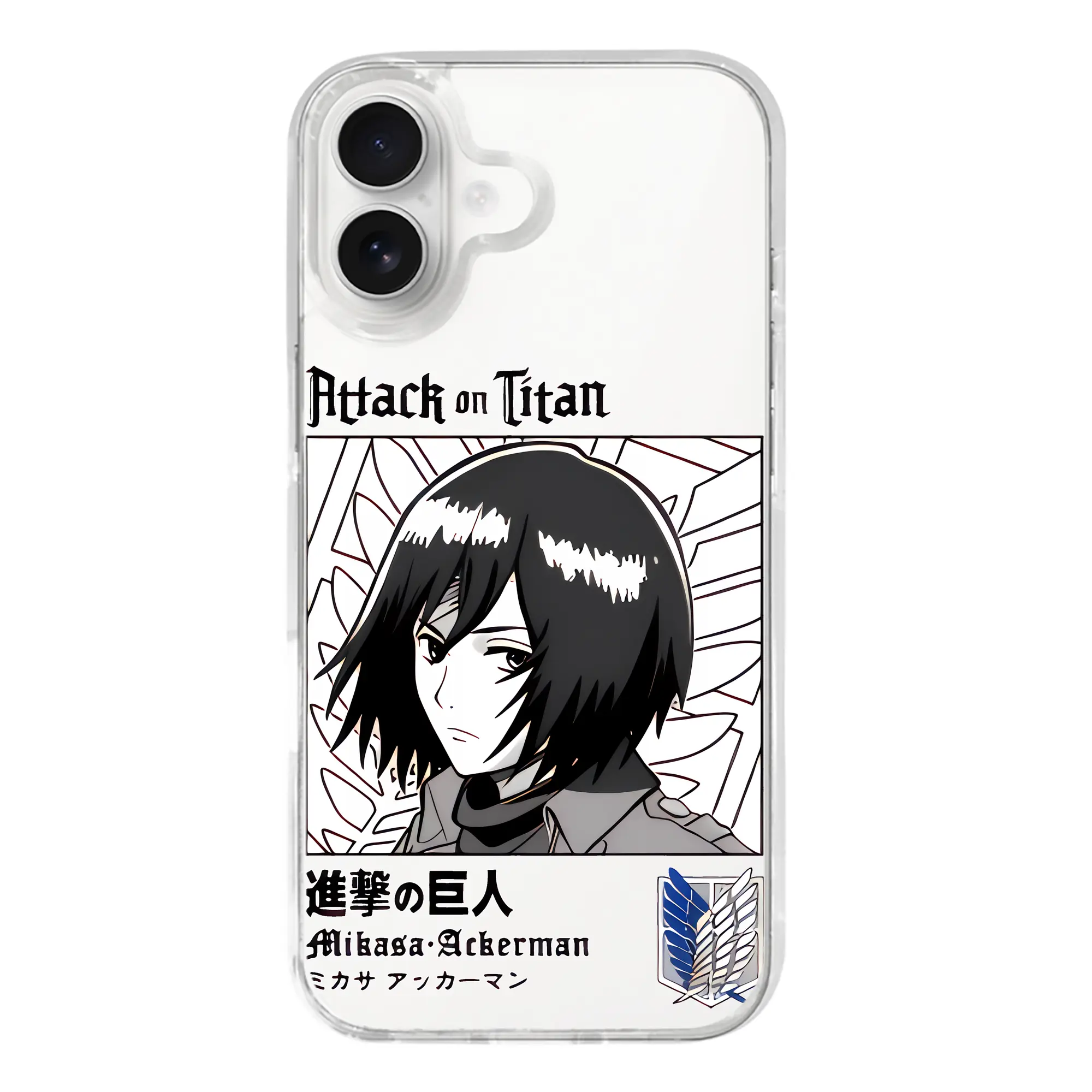 進撃の巨人 グッズ ミカサ・アッカーマン - iPhone 17シリーズ 透明スマホケース – 薄型・耐衝撃・精密フィット保護カバー